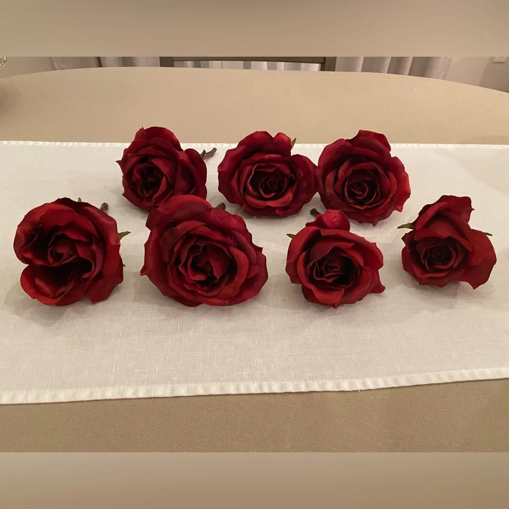 (7) Red Roses / Faux Florals.